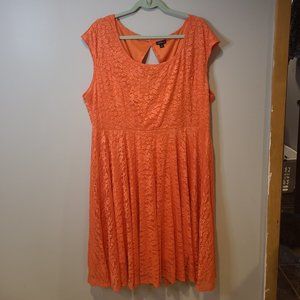 Torrid Coral Lace Dress size 3